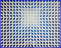 VICTOR VASARELY 400-Blue-Signed made of 400 pieces of plastic