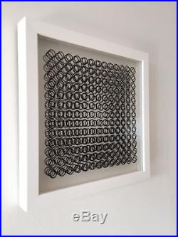 Vasarely beautiful lithography 1973 OP art Framed with museum glas
