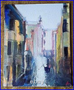 Venice E Original Impressionist Mixed Med Oil Painting Paul Mitchell 8 X 10