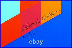 Victor Vasarely Original Screenprint Collage Hand Signed Large Modern EMBOSSED