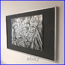 Vintage 1970s Mid Century Christmas Brutalist Relief Picture Magi no. 3 C. Cazall