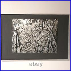 Vintage 1970s Mid Century Christmas Brutalist Relief Picture Magi no. 3 C. Cazall