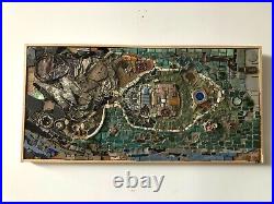 Vintage 1980s Mixed Media on Board Abstract Art Composition