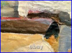 Vintage Abstract Expressionist Modernist Mixed Media Painting Study On Paper