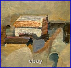 Vintage Abstract Expressionist Modernist Mixed Media Painting Study On Paper