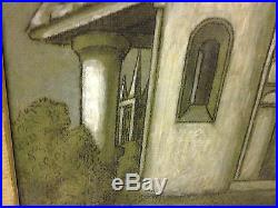 Vintage George Snow Hill Signed Mixed Media Painting on Board Chapel By The Sea
