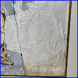 Vintage Hazard Durfee Mixed Media Painting Pergamon Altar Greek Figure MCM