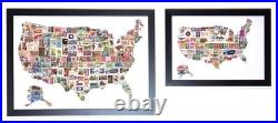 Vintage USA stamp collage art