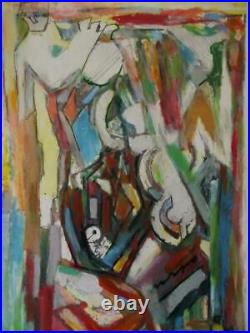 WALTER FIRPO 1903-2002 Matisse & Gleizes Friend Cubist Mixed Media Painting 1960