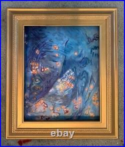 Water Under The Bridge, 12x13, Original Mixed Media Pastel Painting, Frame Golds