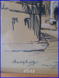Wendy Wood (Scottish 1892-1981)'Edinburgh Street', mixed media, signed and fram