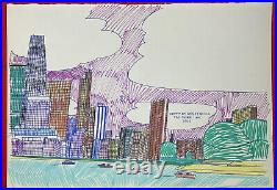 Wesley Willis (Handmade) Drawing mixed media on old paper signed & stamped