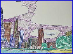 Wesley Willis (Handmade) Drawing mixed media on old paper signed & stamped