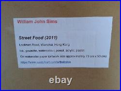 William John Sims- Street Food- Hong Kong Original Art
