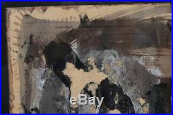 Wladislaw Popielarczyk Modernist Abstract Paper Mixed Media Painting 15x21