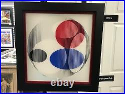 Yaacov Agam Agamograph Triple Galaxy Signed & Numbered Limited Edition Framed