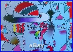Zero Man in Love, Original Mixed Media Painting, Peter Max SIGNED with COA